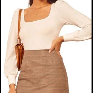 Reformation vita square neck long sleeve top